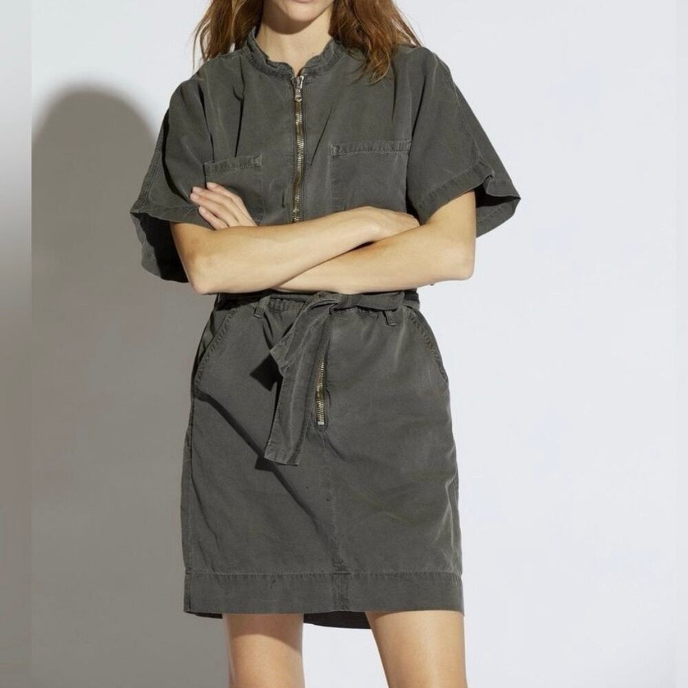NSF NWT Polly Zip Utility Dress Olive Green XS or P